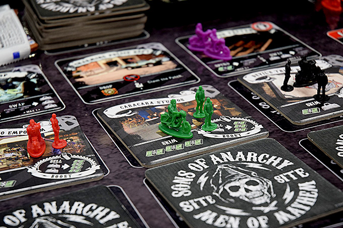 A close-up of some of the Sons of Anarcy components. I cannot wait to get this to the table.