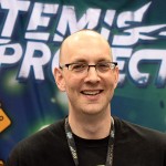 Grand Gamers Guild founder Marc Specter, in the booth and showing off the amazing The Artemis Project